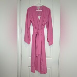 Pretty Lavish Josephine knot-detail woven midaxi dress Candy pink Women’s 2 XS